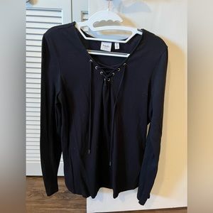 Lace up long-sleeve shirt